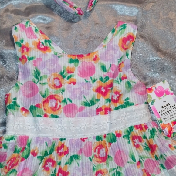 Tommy Bahama Girls Flower Sundress w/Headband - PNK/PUR/WH (Sz 4T) - New w/Tags! - Picture 2 of 10